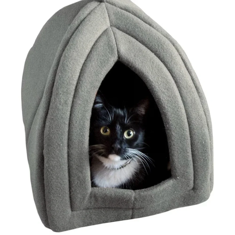 Gray Cozy Cat Cave